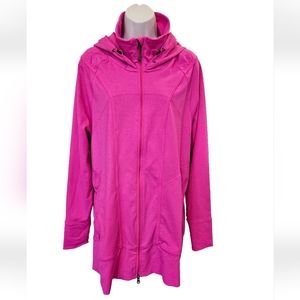 Athleta Rishi Yoga Zip-Up Hot Pink Jacket Women's Size 2X